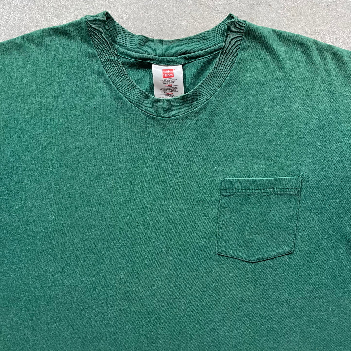 90s Blank Forest Green Pocket Tee- XXL – Plum Garments
