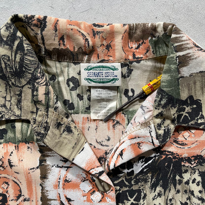 80s Safari Camp Collar Shirt- XL