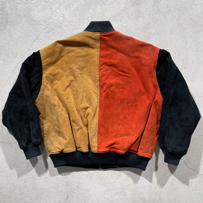 00s Two Tone Suede Bomber Jacket- L