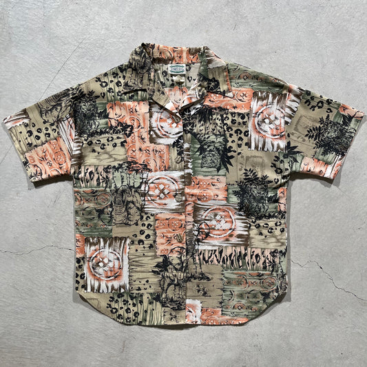 80s Safari Camp Collar Shirt- XL