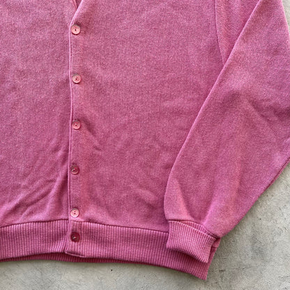 70s Pink Arnold Palmer Cardigan- L