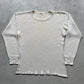 70s White Waffle Knit Thermal- L
