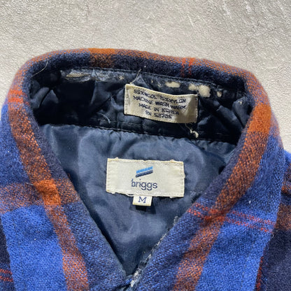 80s Plaid Wool Flannel- M