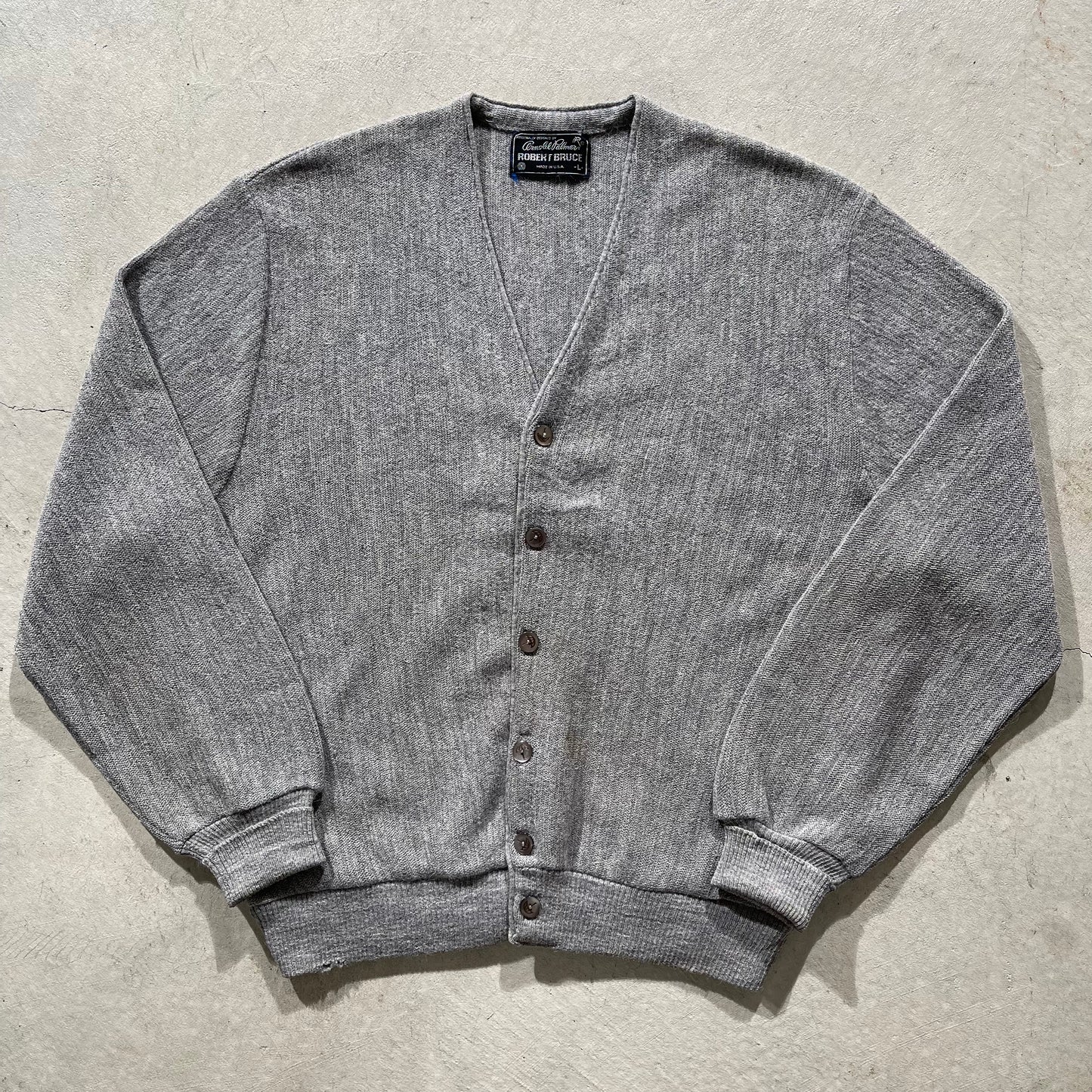 70s Sky Grey Arnold Palmer Knit Cardigan- L