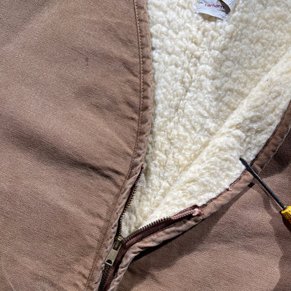 70s Carhartt Duck Canvas Sherpa Lined Vest- XL