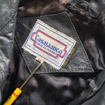 90s Leather Biker Jacket- M