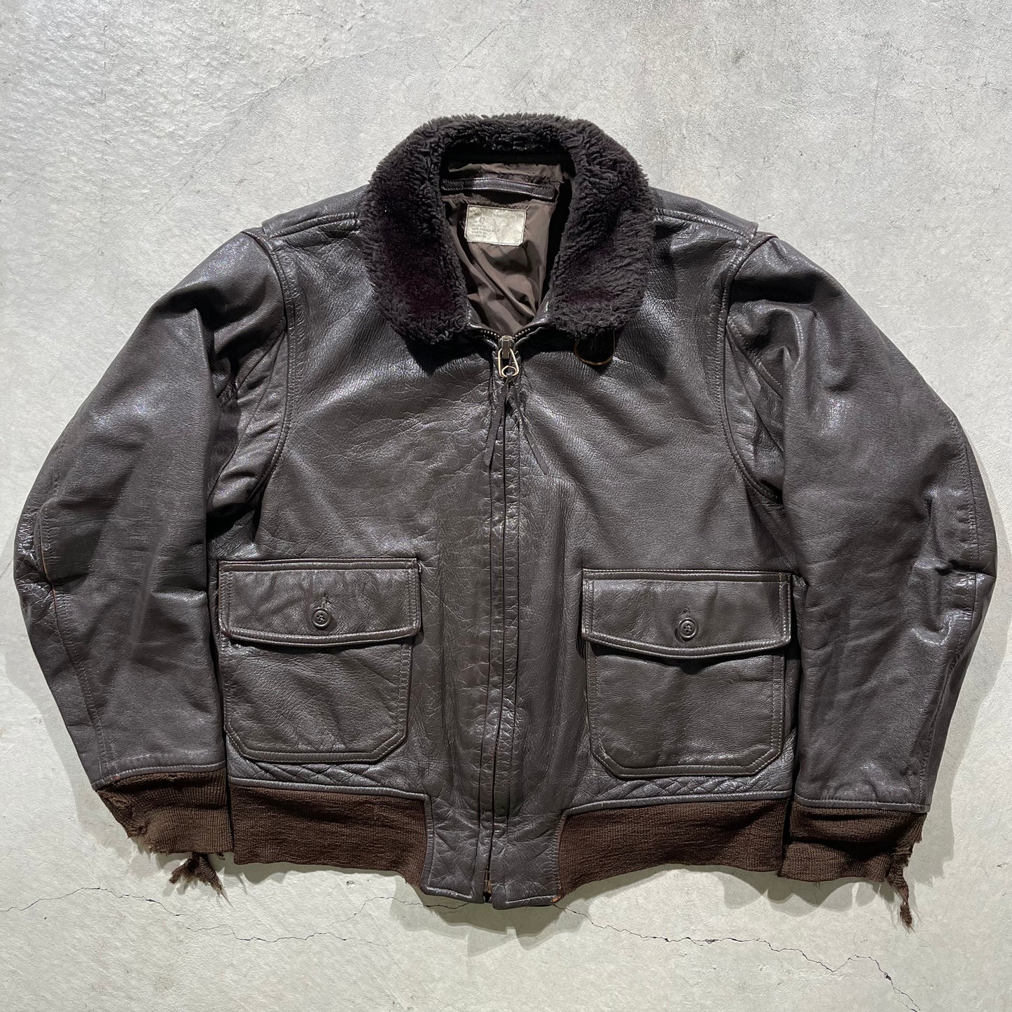 80s Brown G-1 Flight Jacket- L