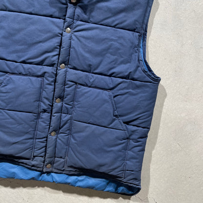 80s Reversible Two Tone Puffer Vest- L