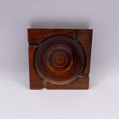 Vintage Swirled Wood Ashtray