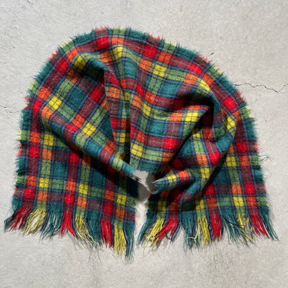 60s Plaid Wool Scarf