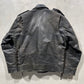 90s Black Leather Moto Jacket- L