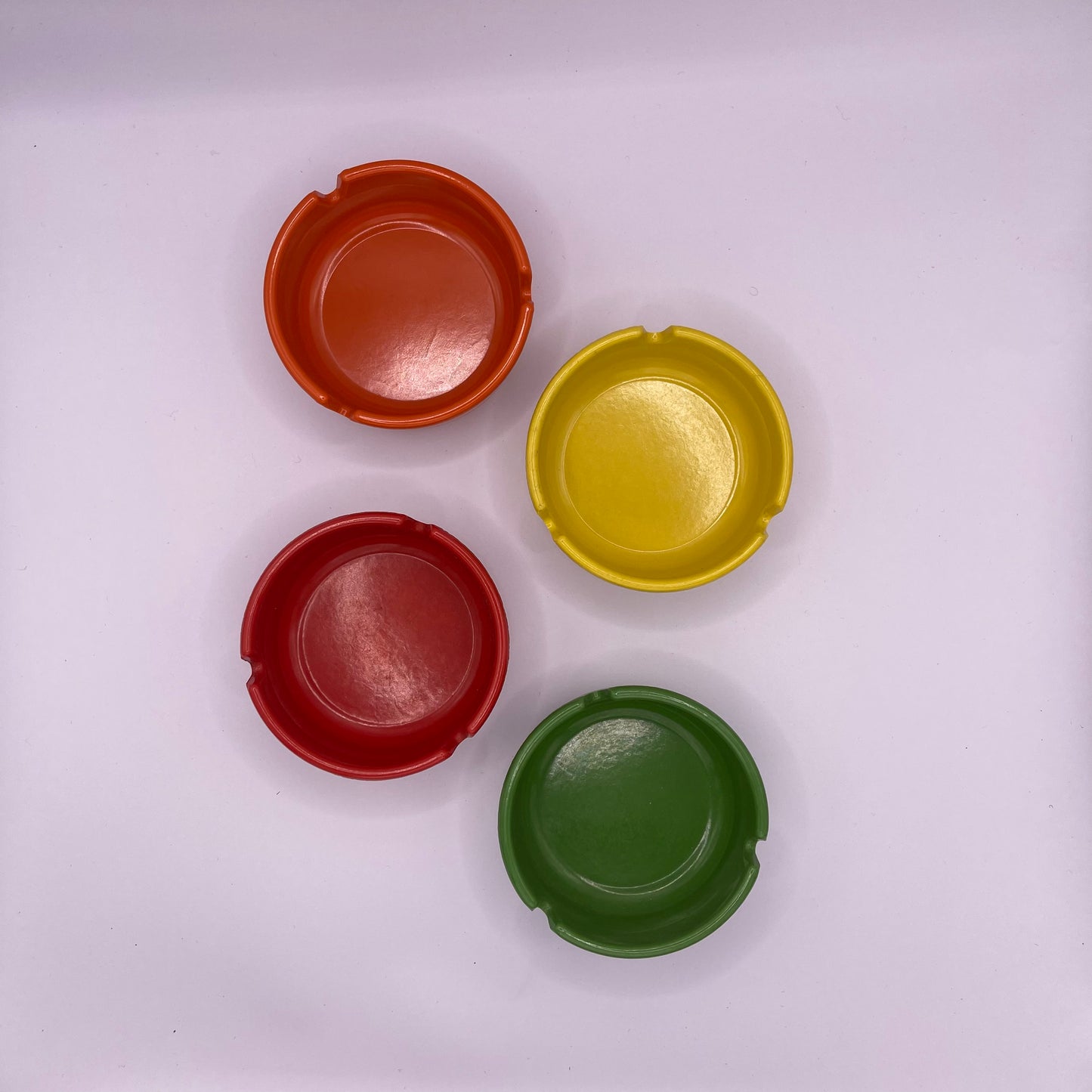 Vintage 4 Piece Colorful Ashtray Set