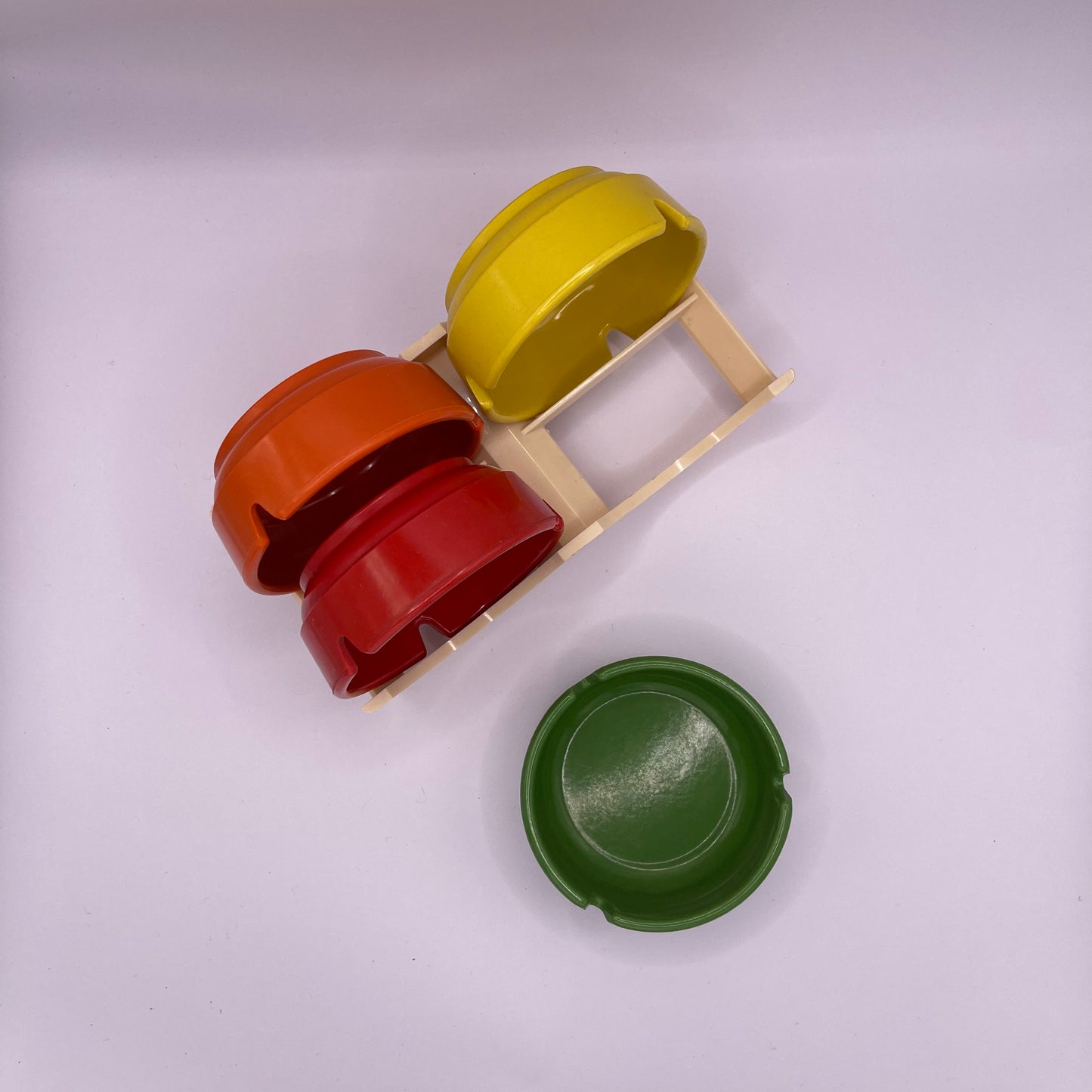 Vintage 4 Piece Colorful Ashtray Set