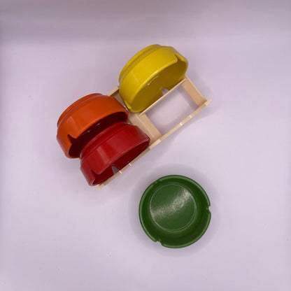 Vintage 4 Piece Colorful Ashtray Set