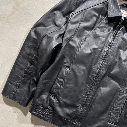 90s Leather Biker Jacket- M