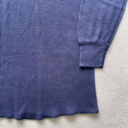 70s Navy Blue Hanes Thermal- L
