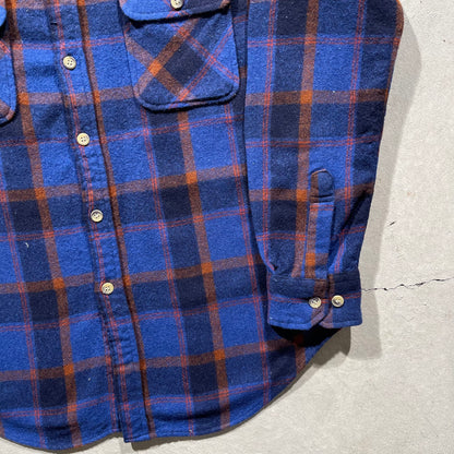 80s Plaid Wool Flannel- M