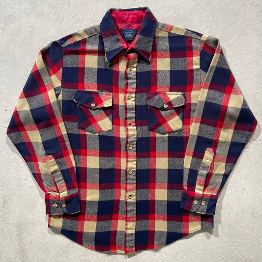 70s Sears Checkered Flannel- M