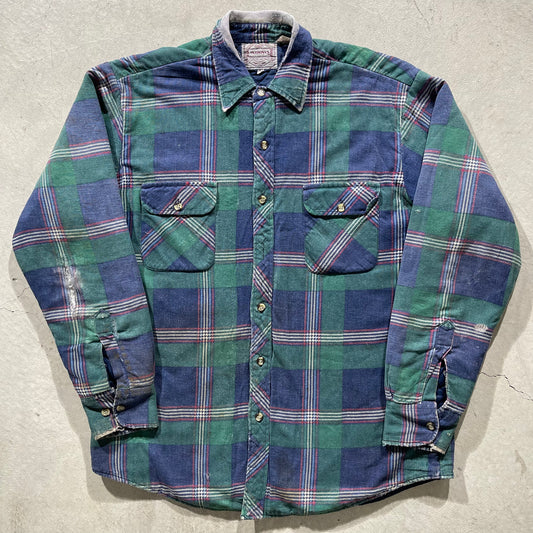 90s Thrashed Quilt Lined Flannel- L