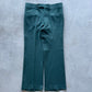 70s Jade Green Polyester Flares- 36