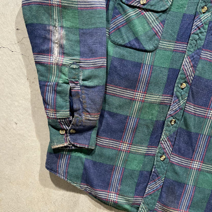 90s Thrashed Quilt Lined Flannel- L