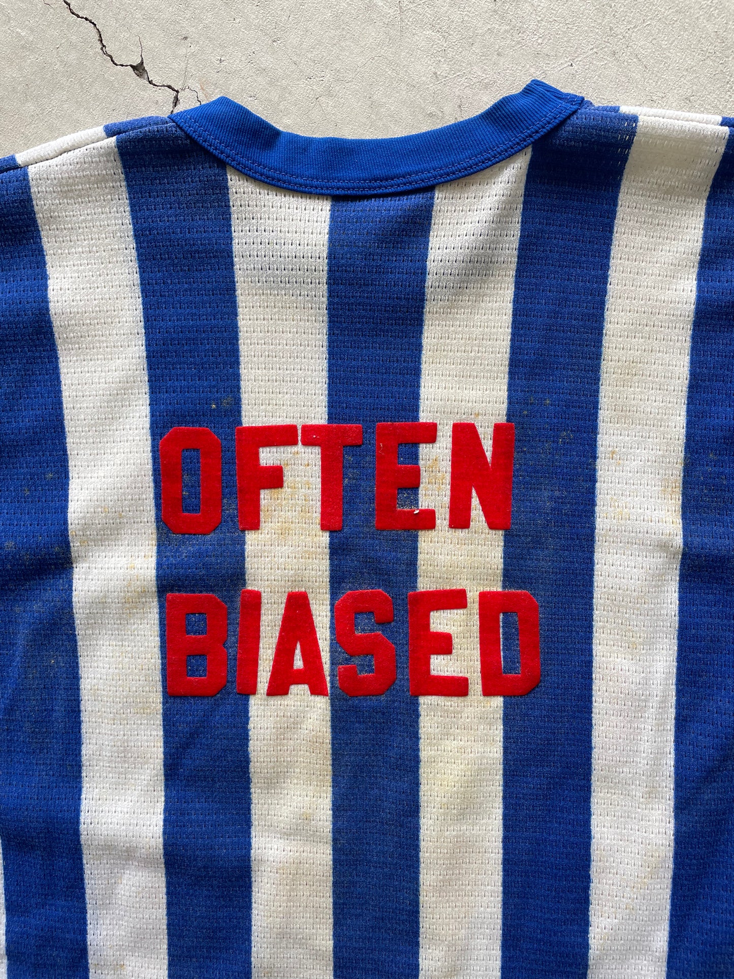 70s Russell Mesh Referee Tee- L