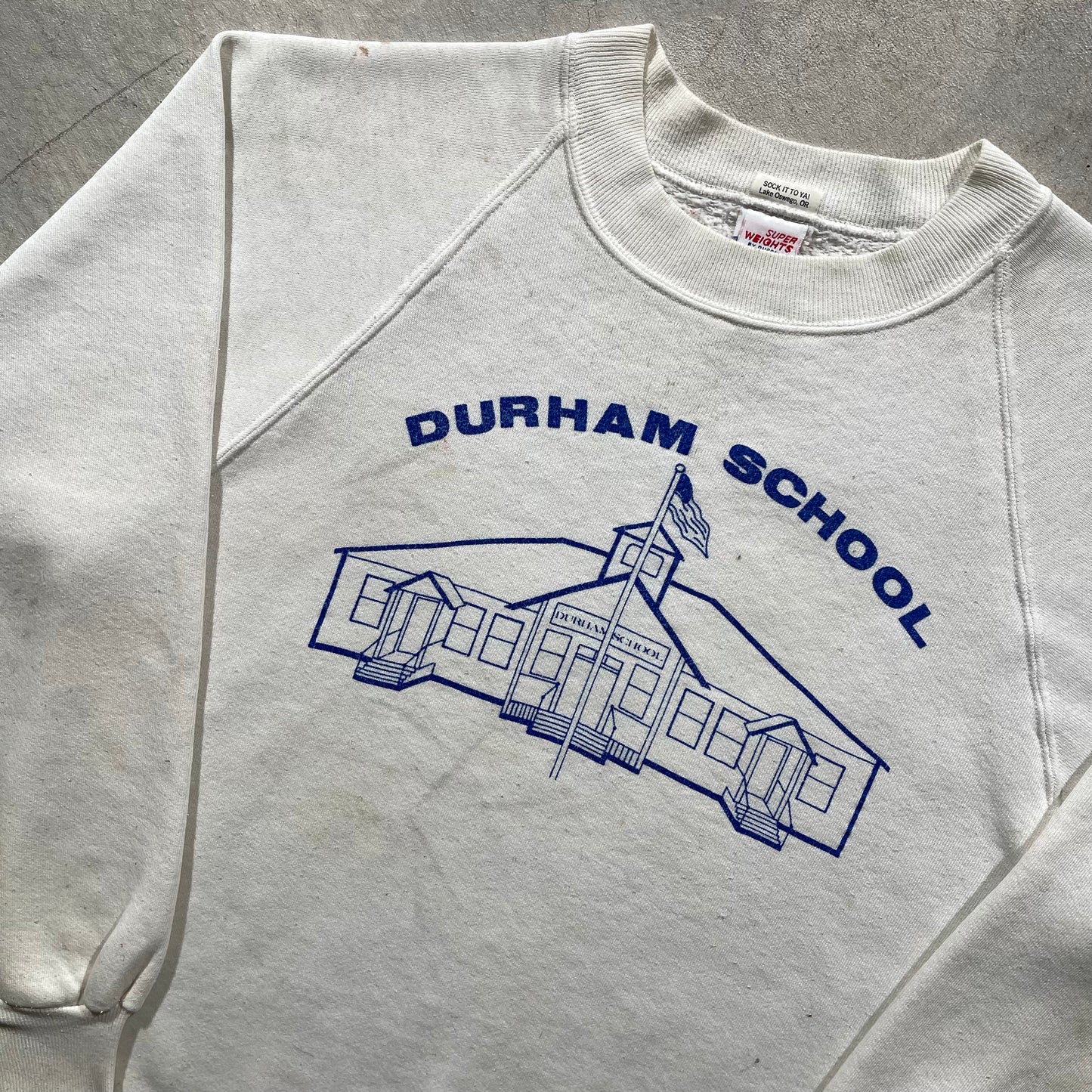 80s Distressed School Sweatshirt- M