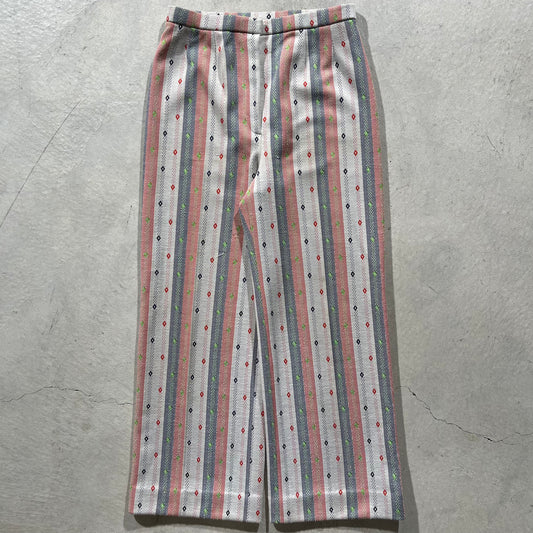 70s Wide Leg Patterned Flares- 28