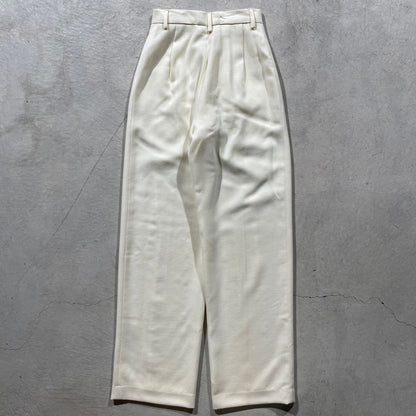 90s Wide Leg Cream Polyester Pants- 23