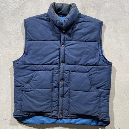 80s Reversible Two Tone Puffer Vest- L