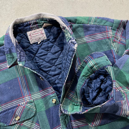 90s Thrashed Quilt Lined Flannel- L