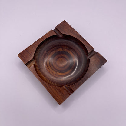 Vintage Swirled Wood Ashtray