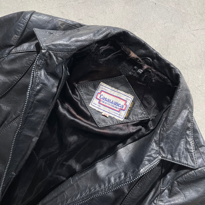 90s Leather Biker Jacket- M