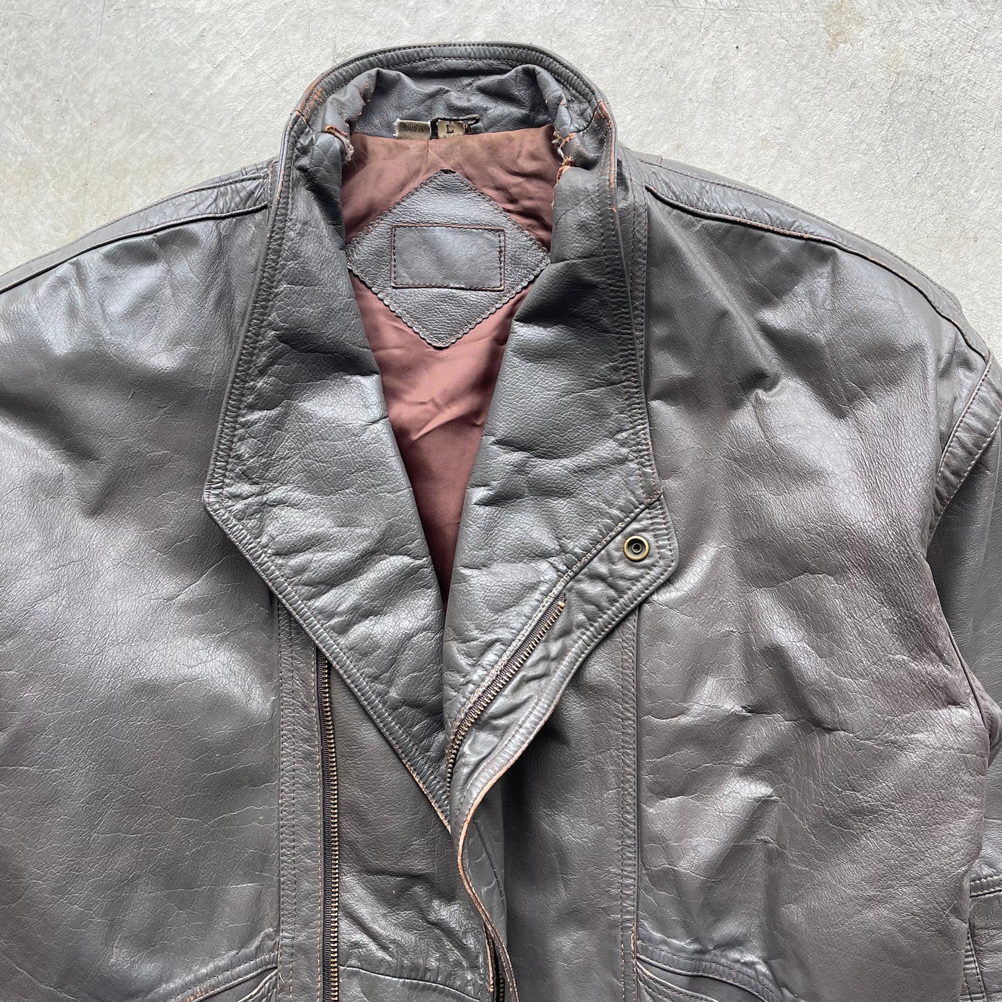 90s Leather Jacket- L