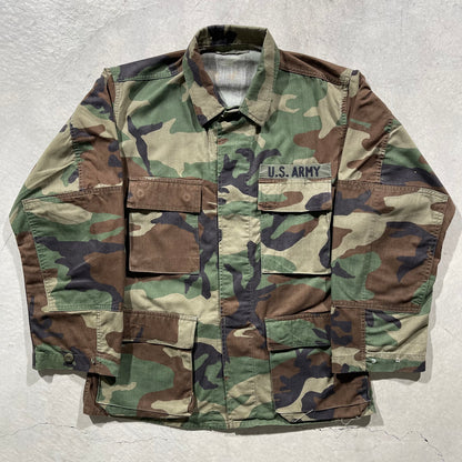 80s US Army Woodland Camo Chore Coat- M