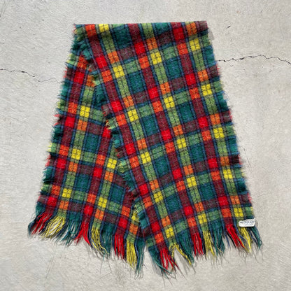 60s Plaid Wool Scarf