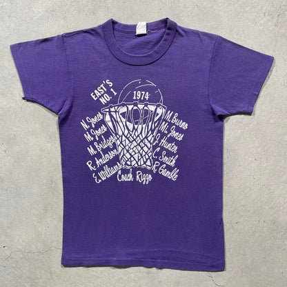 70s Faded Purple Basketball Tee- S