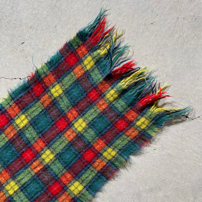 60s Plaid Wool Scarf