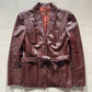 70s Burgundy Leather Jacket- M