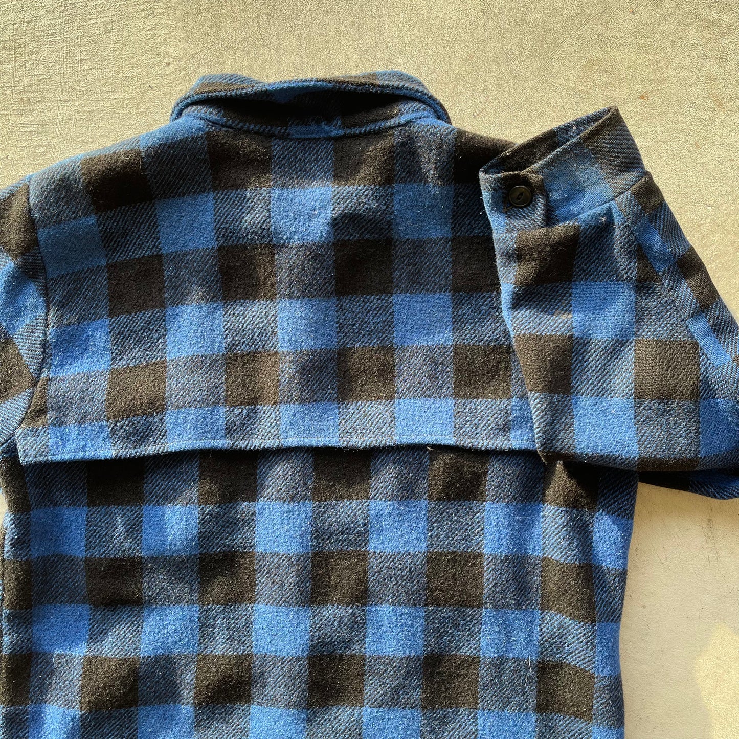 70s Wool Plaid Flannel- L