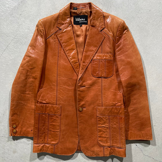 80s Wilson Burnt Tan Leather Blazer- M