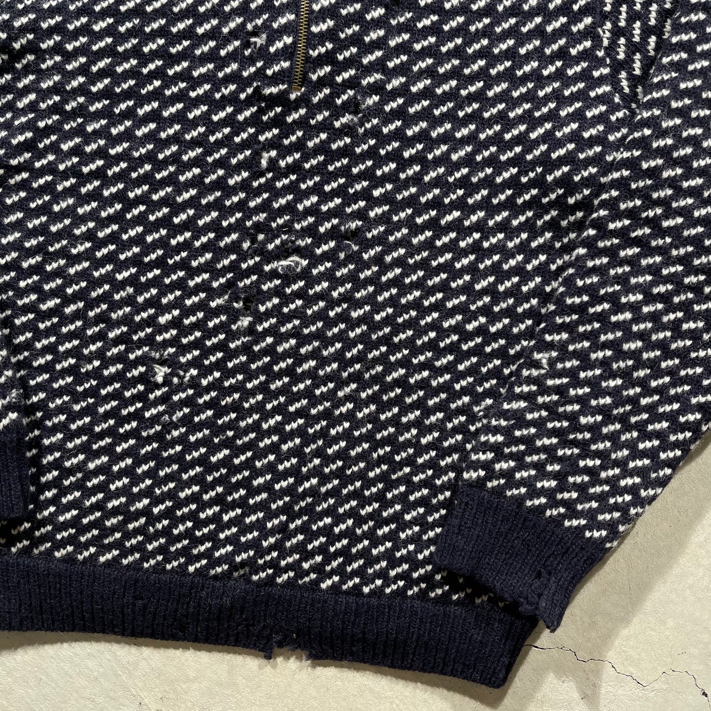 00s Thrashed Wool L.L. Bean 1/4 Zip Sweater- L