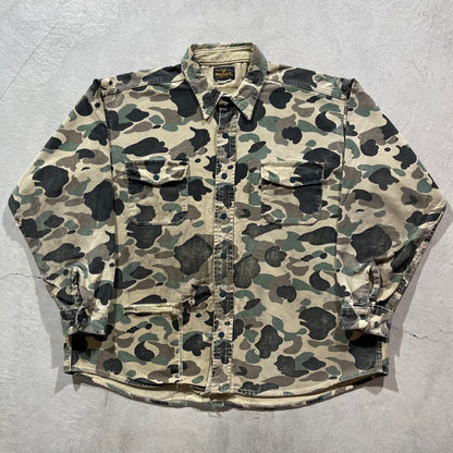 80s Thrashed Duck Camo Chamois Shirt- XXL