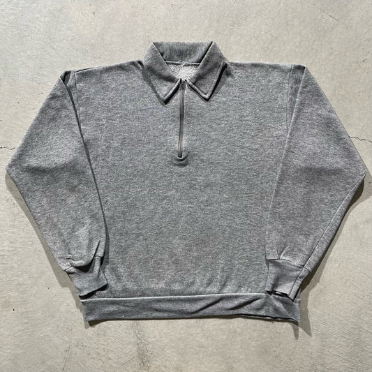 80s Grey 1/4 Zip Sweatshirt- M