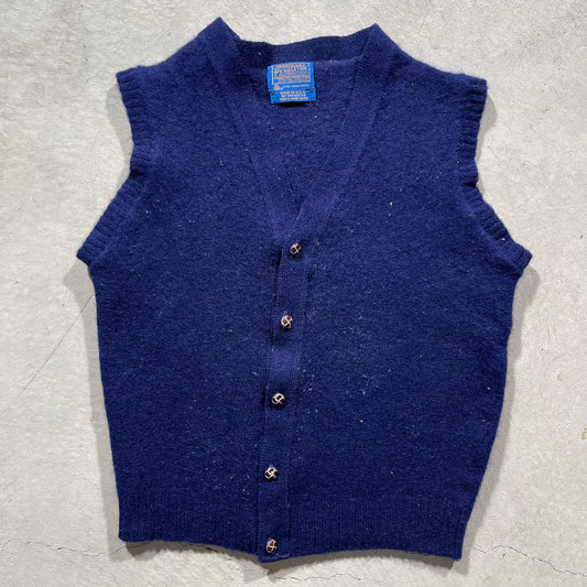 70s Pendelton Wool Cardigan Sweater Vest- M