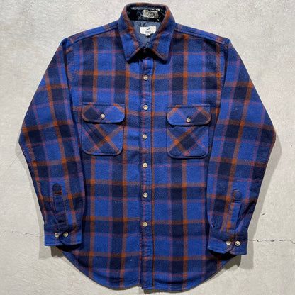 80s Plaid Wool Flannel- M