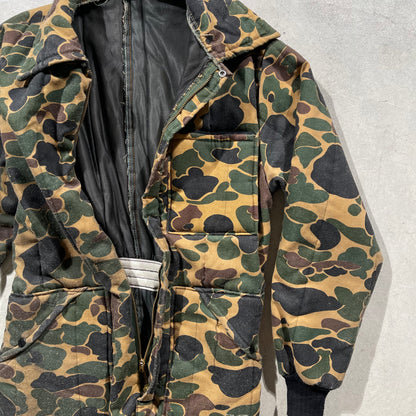 70s Duck Camo Thermal Lined Coveralls- S