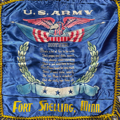 40s US Army Souvenir Pillow Case