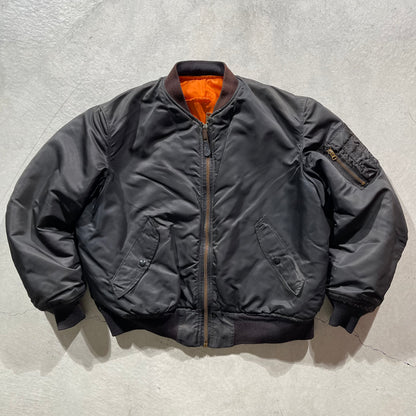 70s Black USAF MA-1 Bomber Jacket- M