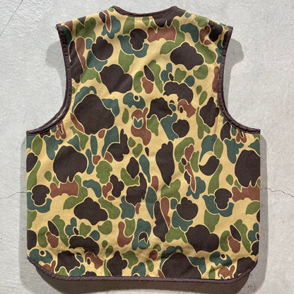 70s Sherpa Lined Duck Camo Vest- L